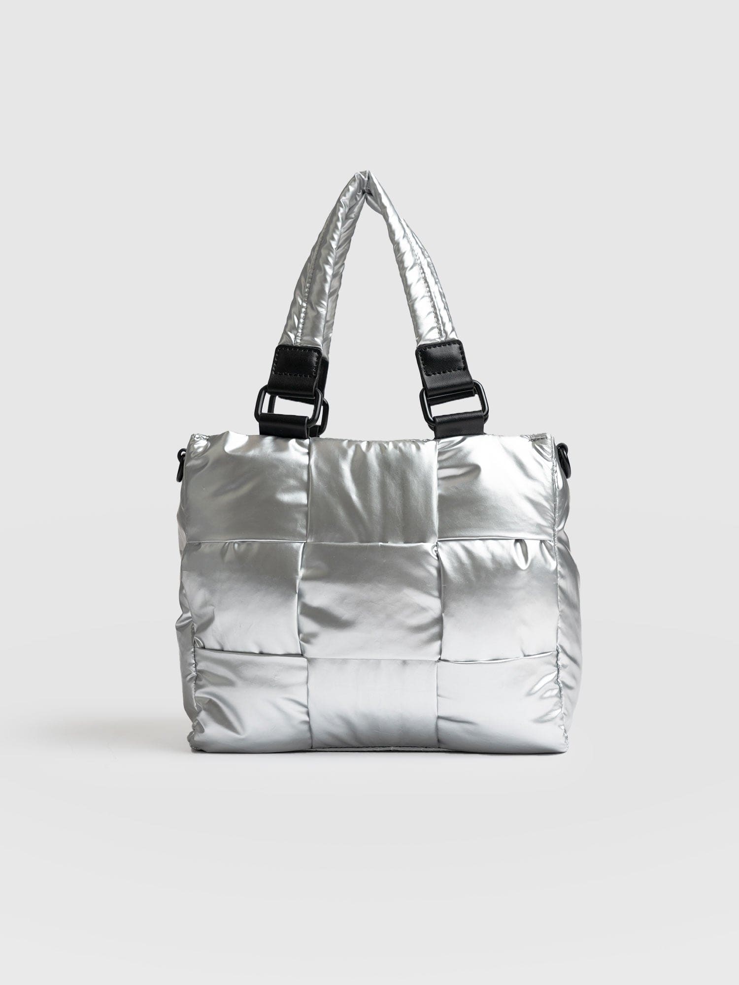 Woven Mini Penny Tote Bag Silver - Women's Bags | Saint + Sofia® USA