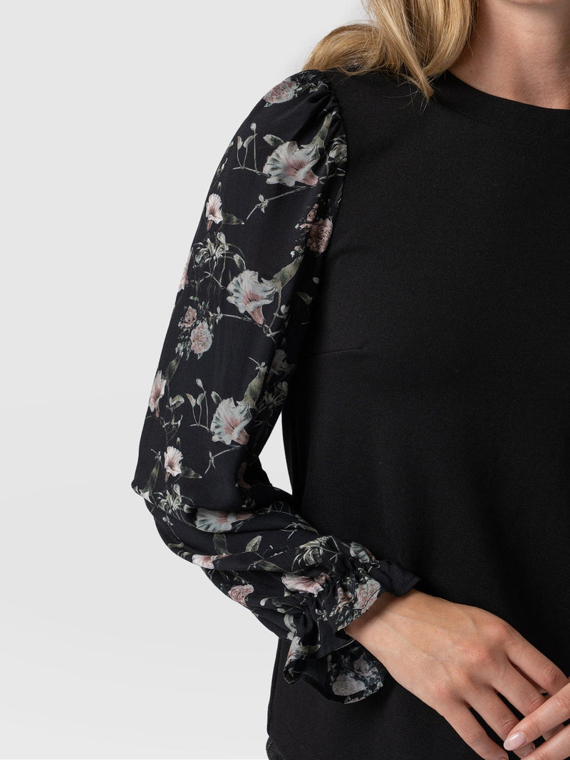 Wrap Back Penny Puff Long Sleeve Dark Elegance - Women's T-Shirts | Saint + Sofia® USA