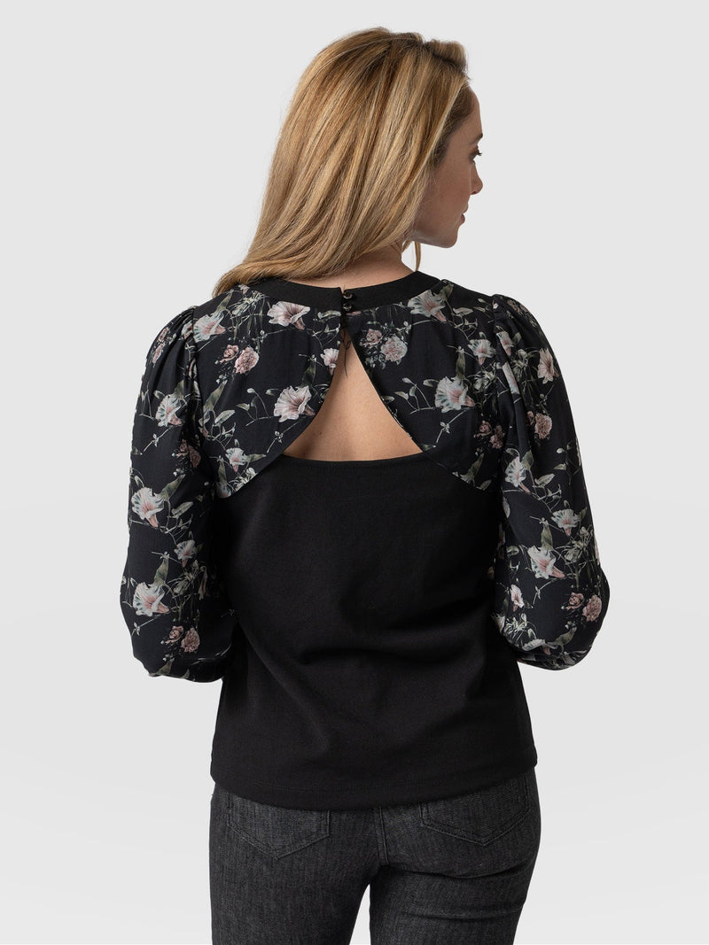 Wrap Back Penny Puff Long Sleeve Dark Elegance - Women's T-Shirts | Saint + Sofia® USA