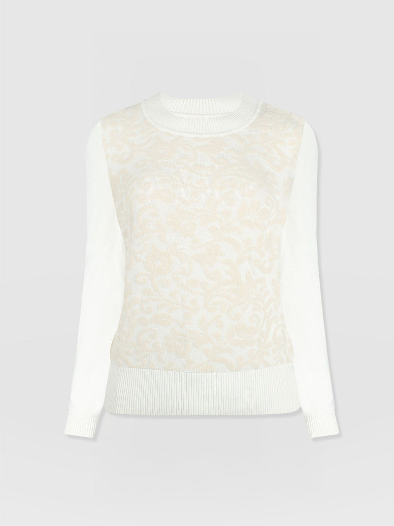 Wren Long Sleeve Knit - Cream - Women's Knitwears | Saint + Sofia? USA