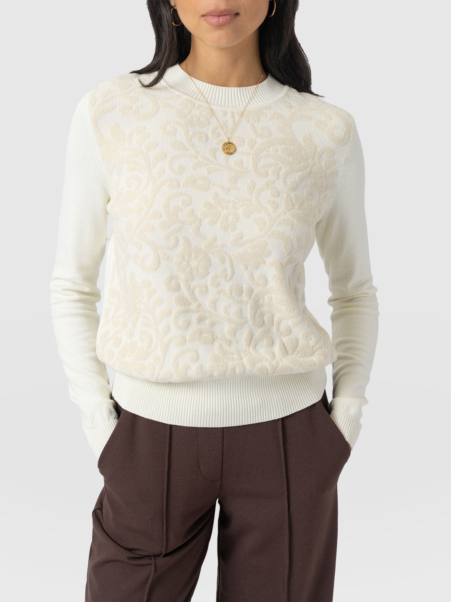 Wren Long Sleeve Knit - Cream - Women's Knitwears | Saint + Sofia? USA