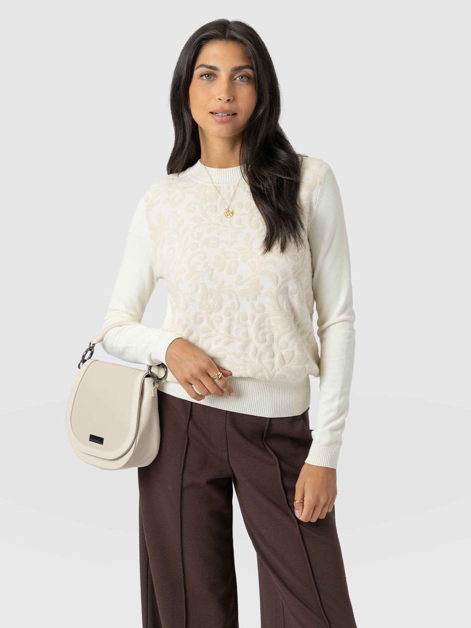 Wren Long Sleeve Knit - Cream - Women's Knitwears | Saint + Sofia? USA