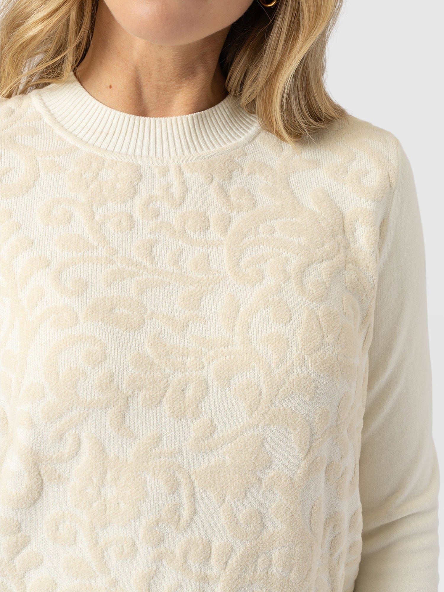 Wren Long Sleeve Knit - Cream - Women's Knitwears | Saint + Sofia? USA