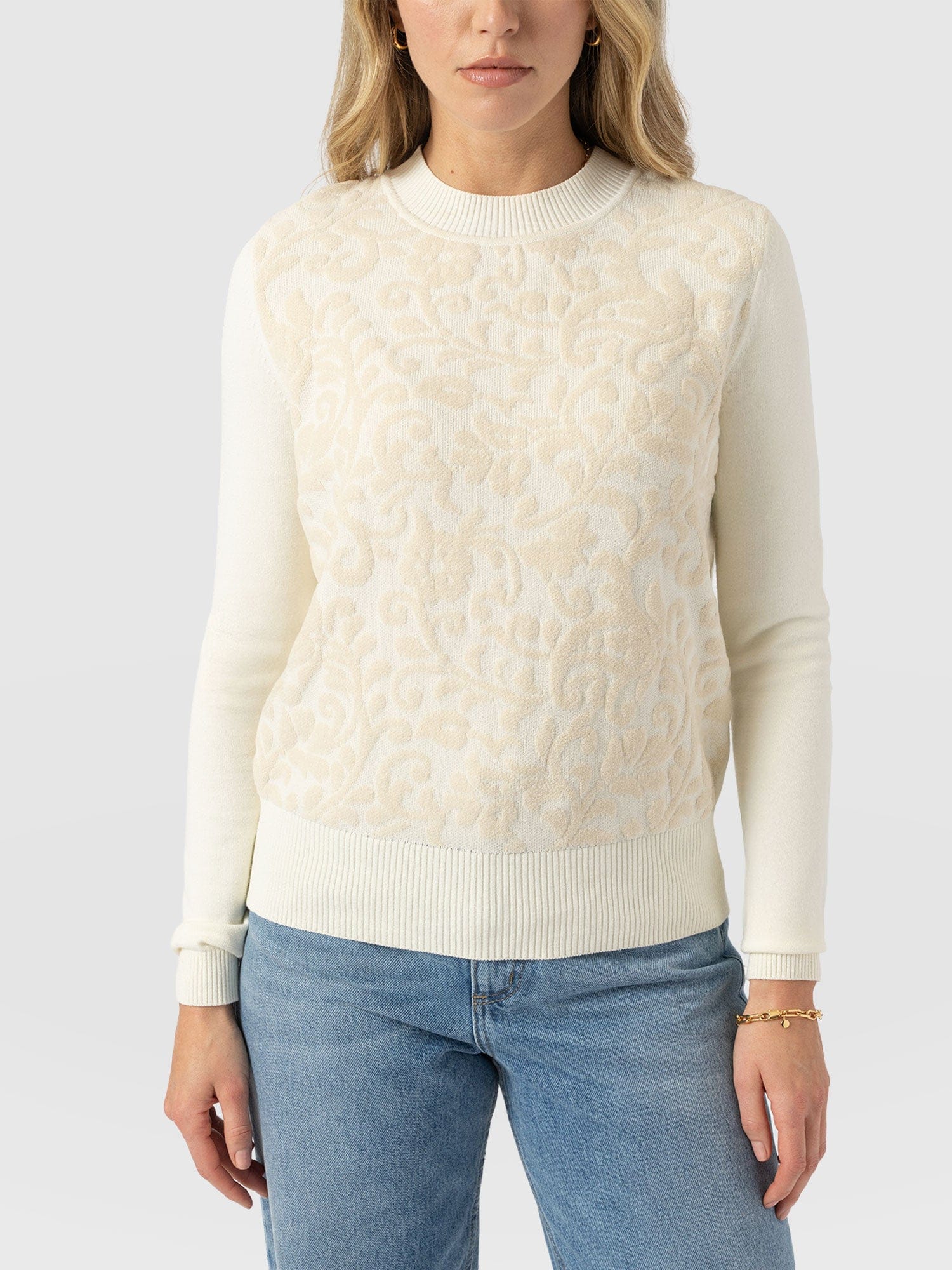 Wren Long Sleeve Knit - Cream - Women's Knitwears | Saint + Sofia? USA