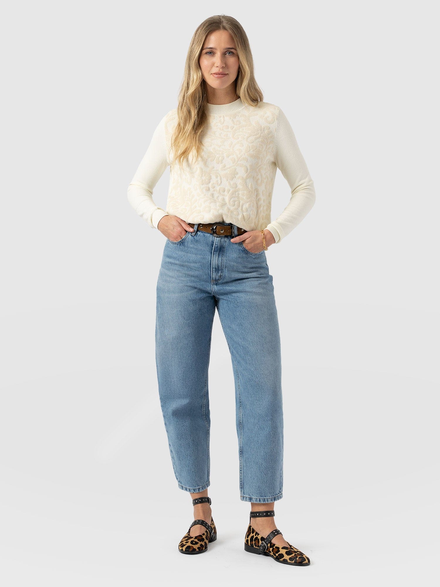 Wren Long Sleeve Knit - Cream - Women's Knitwears | Saint + Sofia? USA