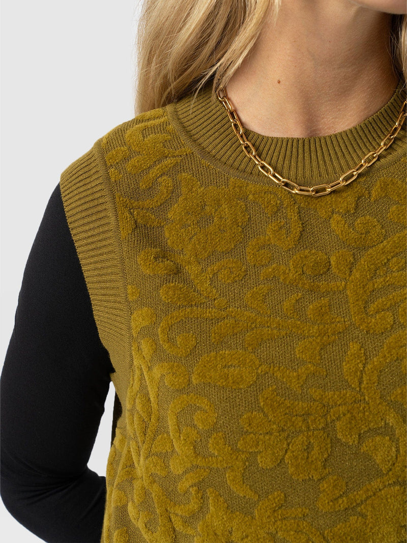 Wren Sleeveless Knit Olive - Women's Vests | Saint + Sofia® US