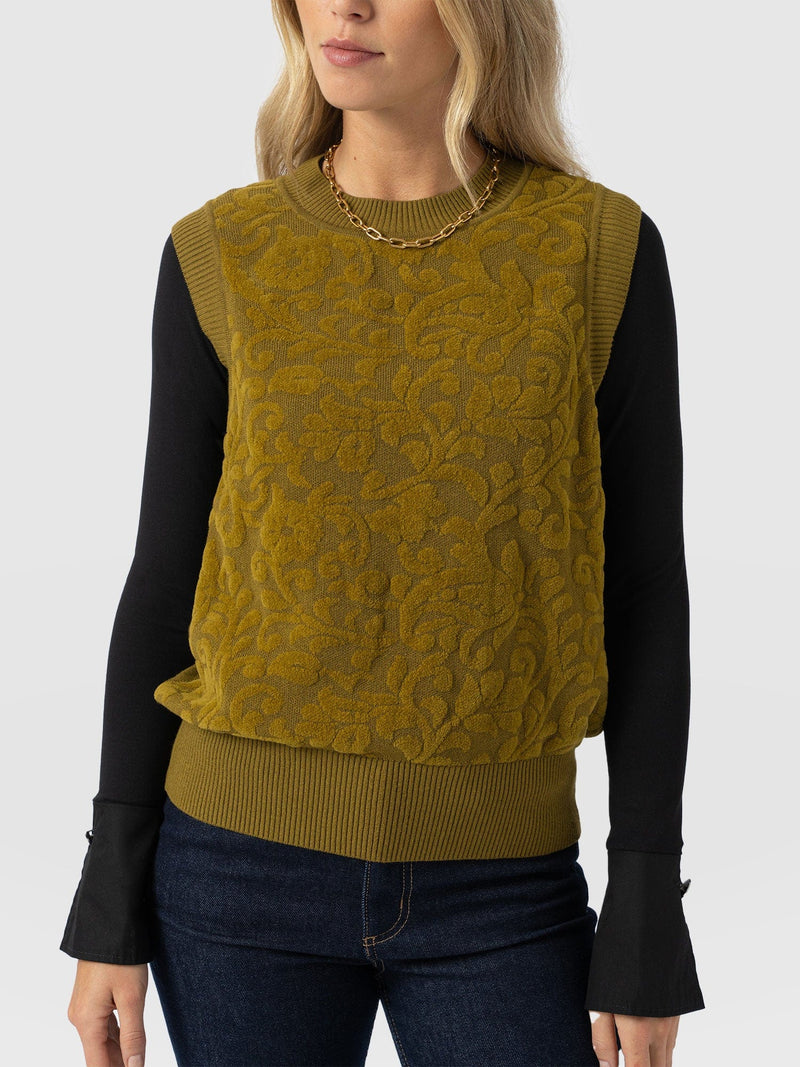 Wren Sleeveless Knit Olive - Women's Vests | Saint + Sofia® US