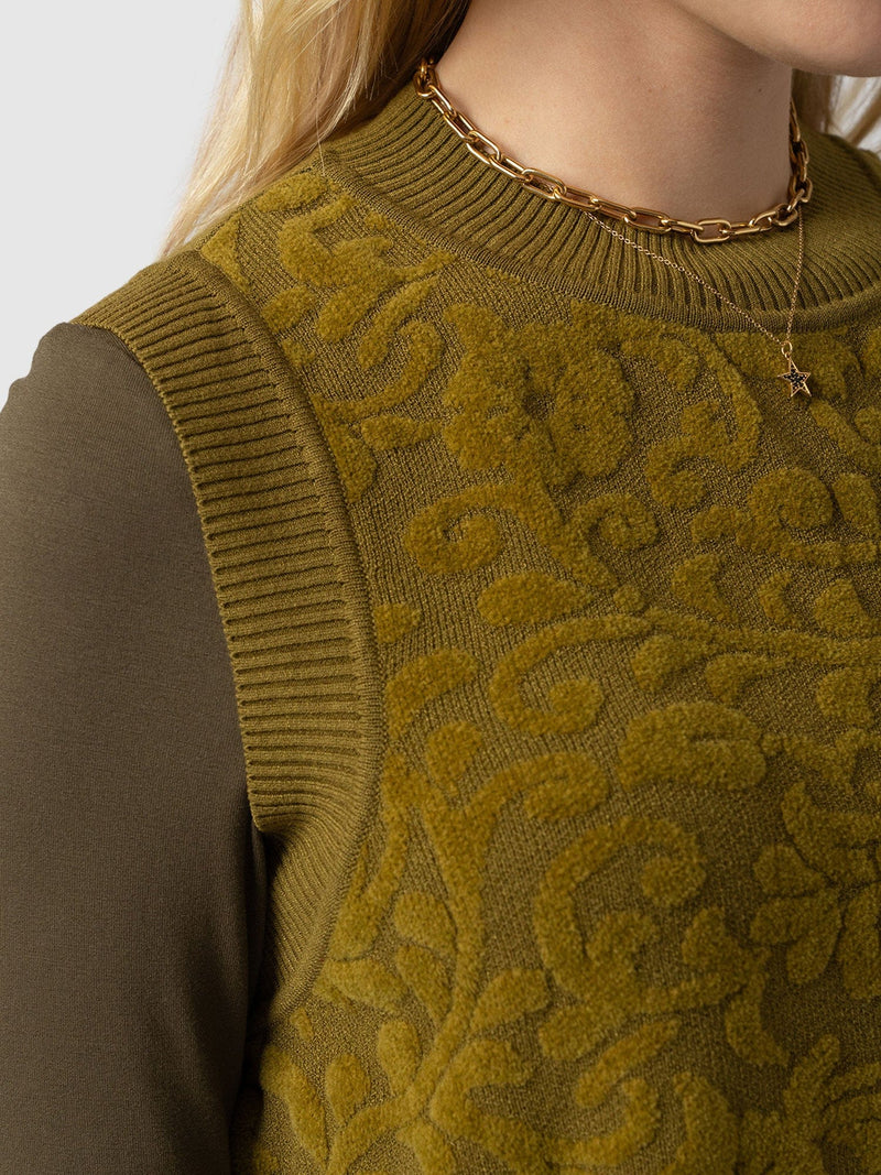 Wren Sleeveless Knit Olive - Women's Vests | Saint + Sofia® US