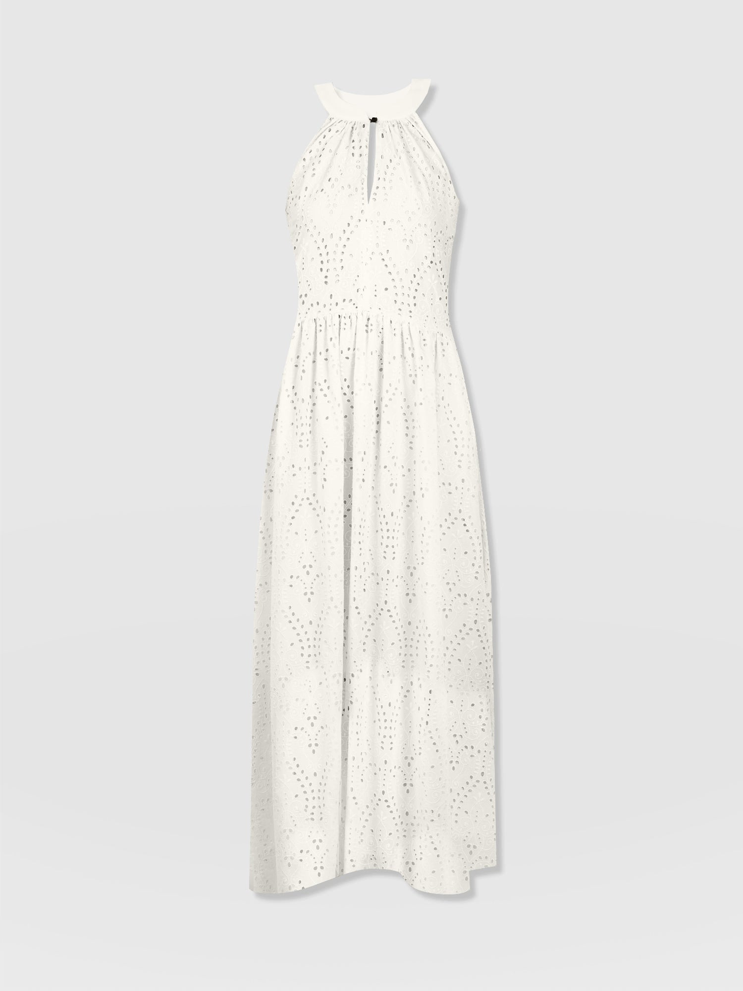 Zoey Halter Neck Dress - White Broderie - Women's Dresses | Saint + Sofia® USA