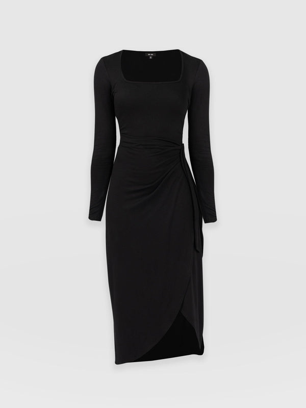 Amelia Wrap Dress Black - Women's Dresses | Saint + Sofia® UK