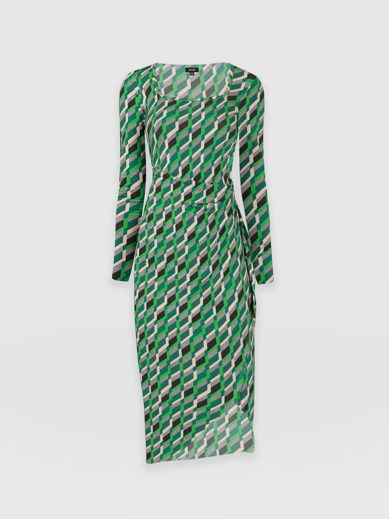 Amelia Wrap Dress Jardin Geo - Women's Dresses | Saint + Sofia® USA