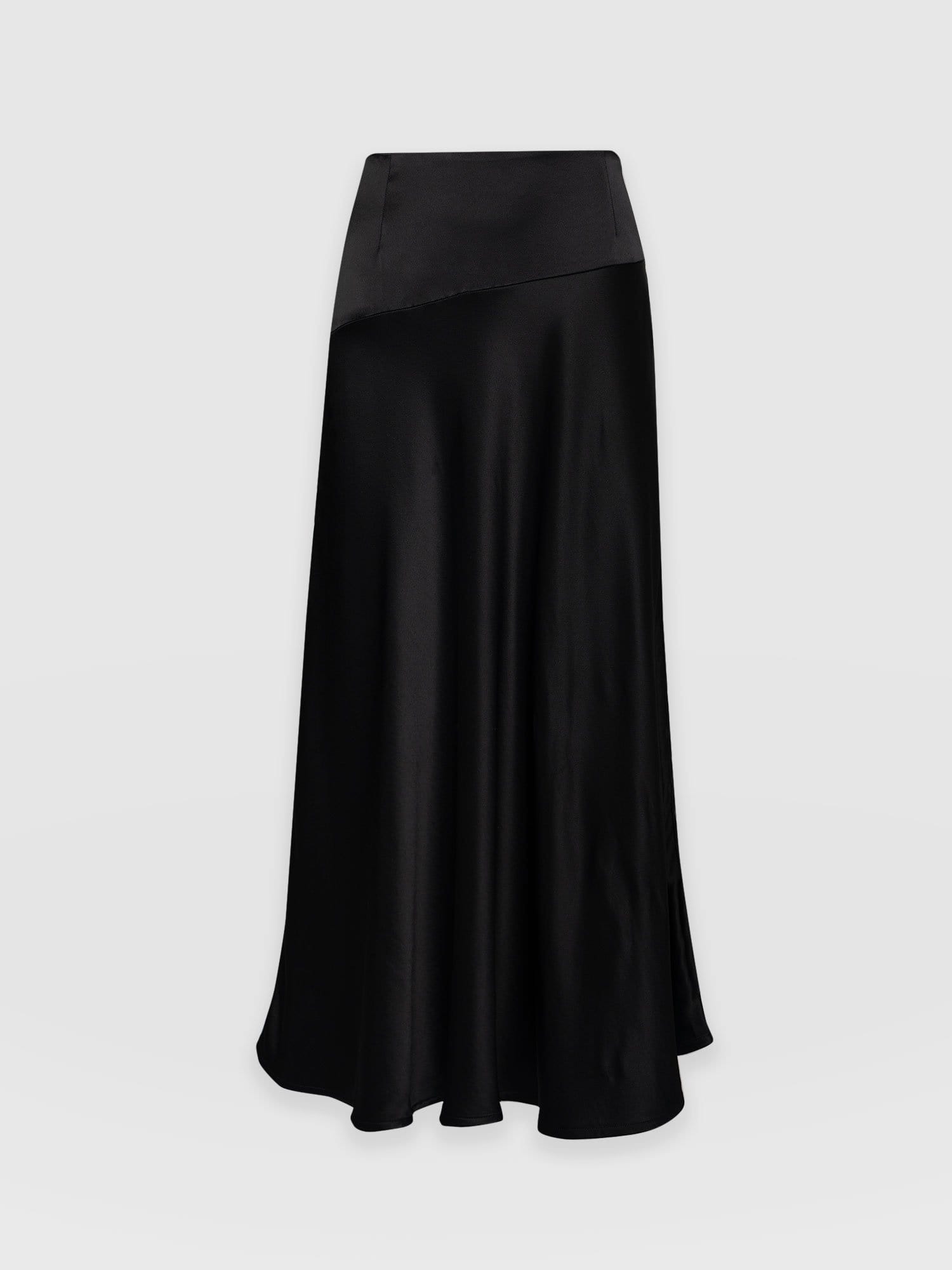 Annie Bias Cut Skirt Black - Women's Skirts | Saint + Sofia® USA
