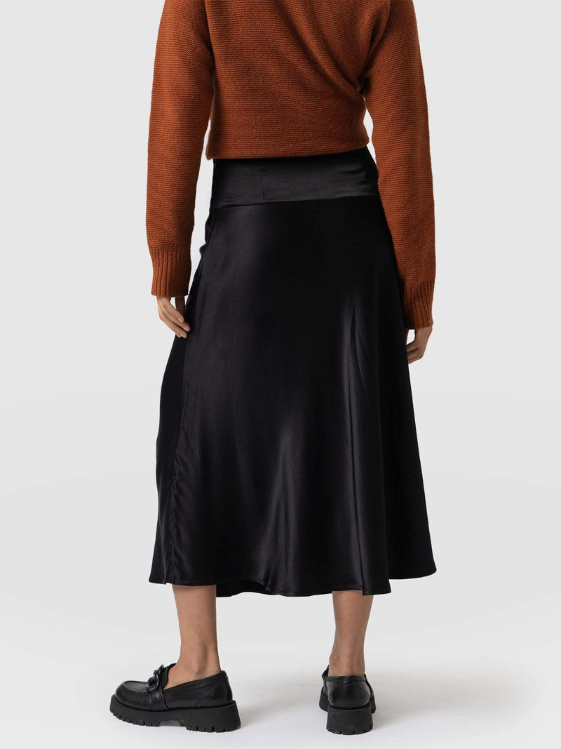 Annie Bias Cut Skirt Black - Women's Skirts | Saint + Sofia® USAA ...