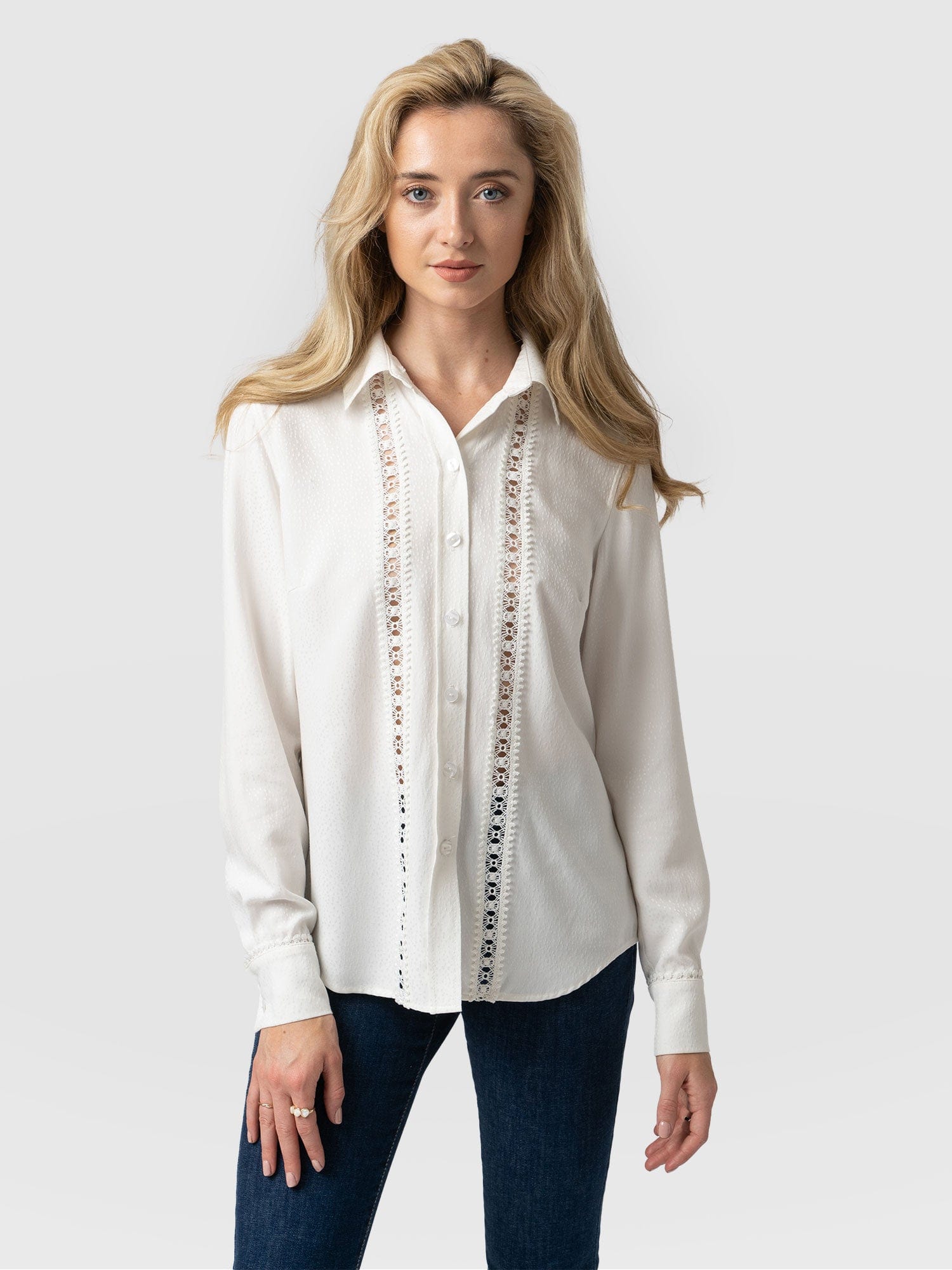 Annie Lace Blouse Cream - Women's Shirts | Saint + Sofia® UK