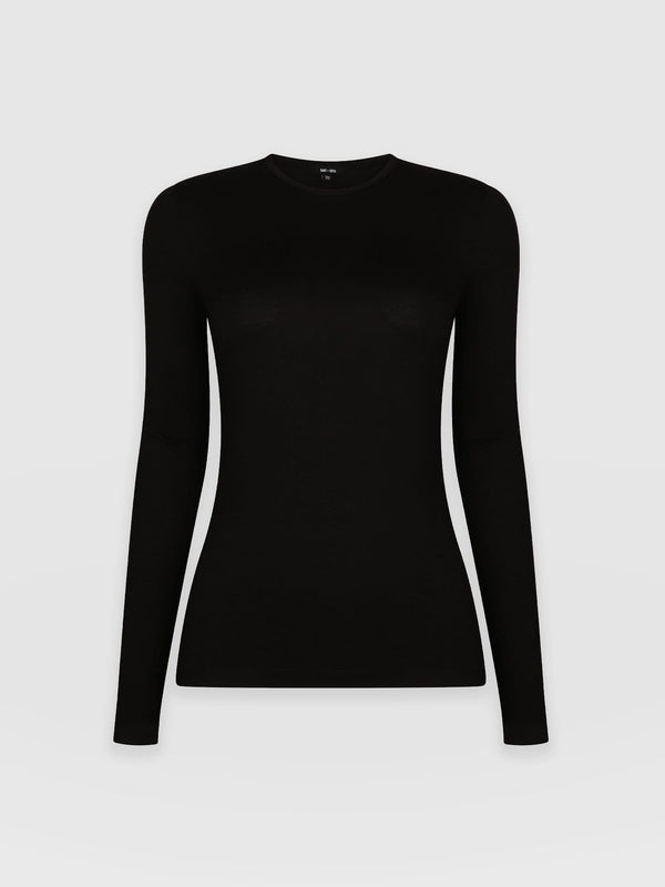 Austen Crew Neck Tee Black - Women's T-Shirt | Saint + Sofia® USA