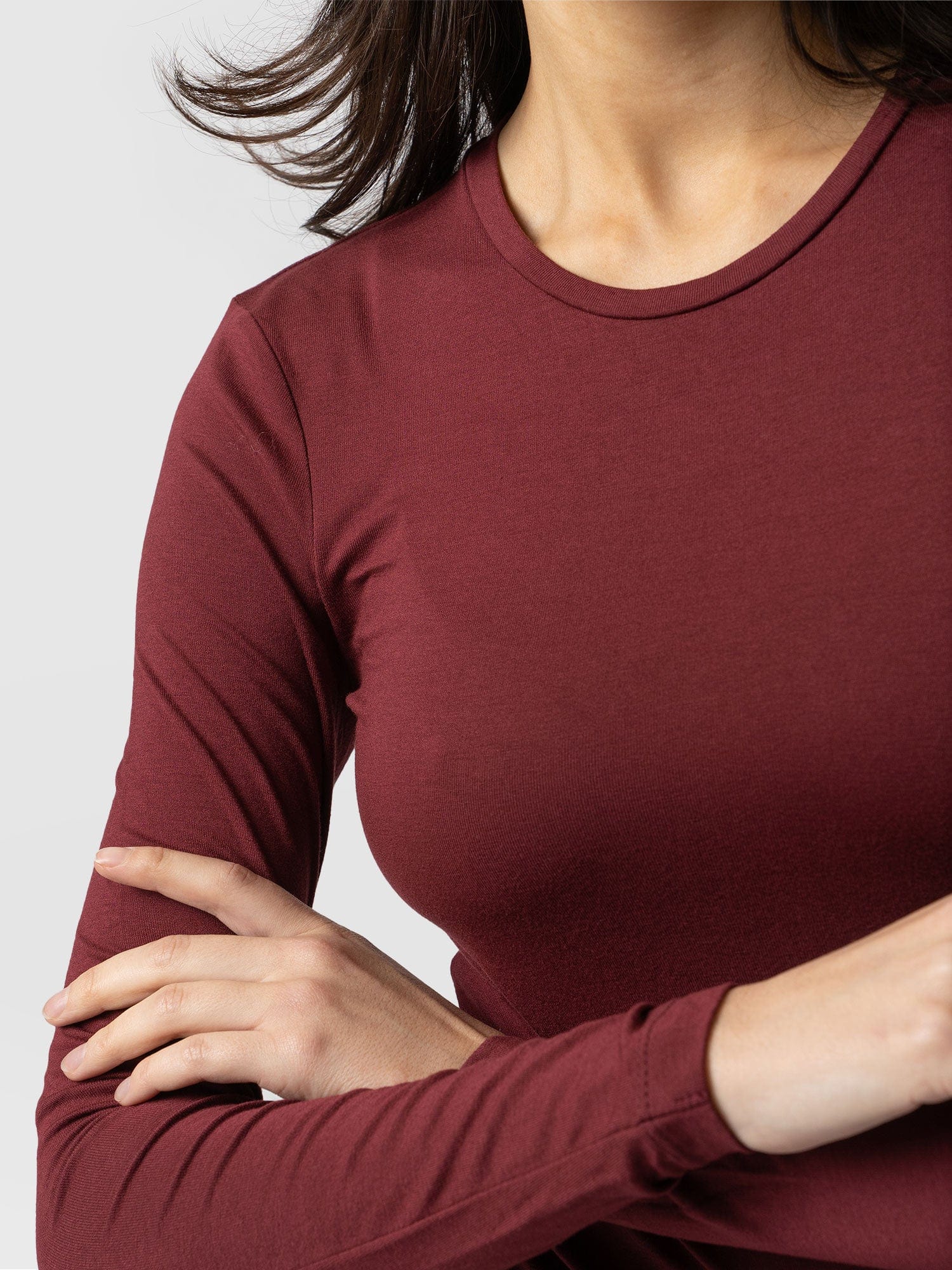 Austen Crew Neck Tee Burgundy - Women's T-Shirt | Saint + Sofia® USA