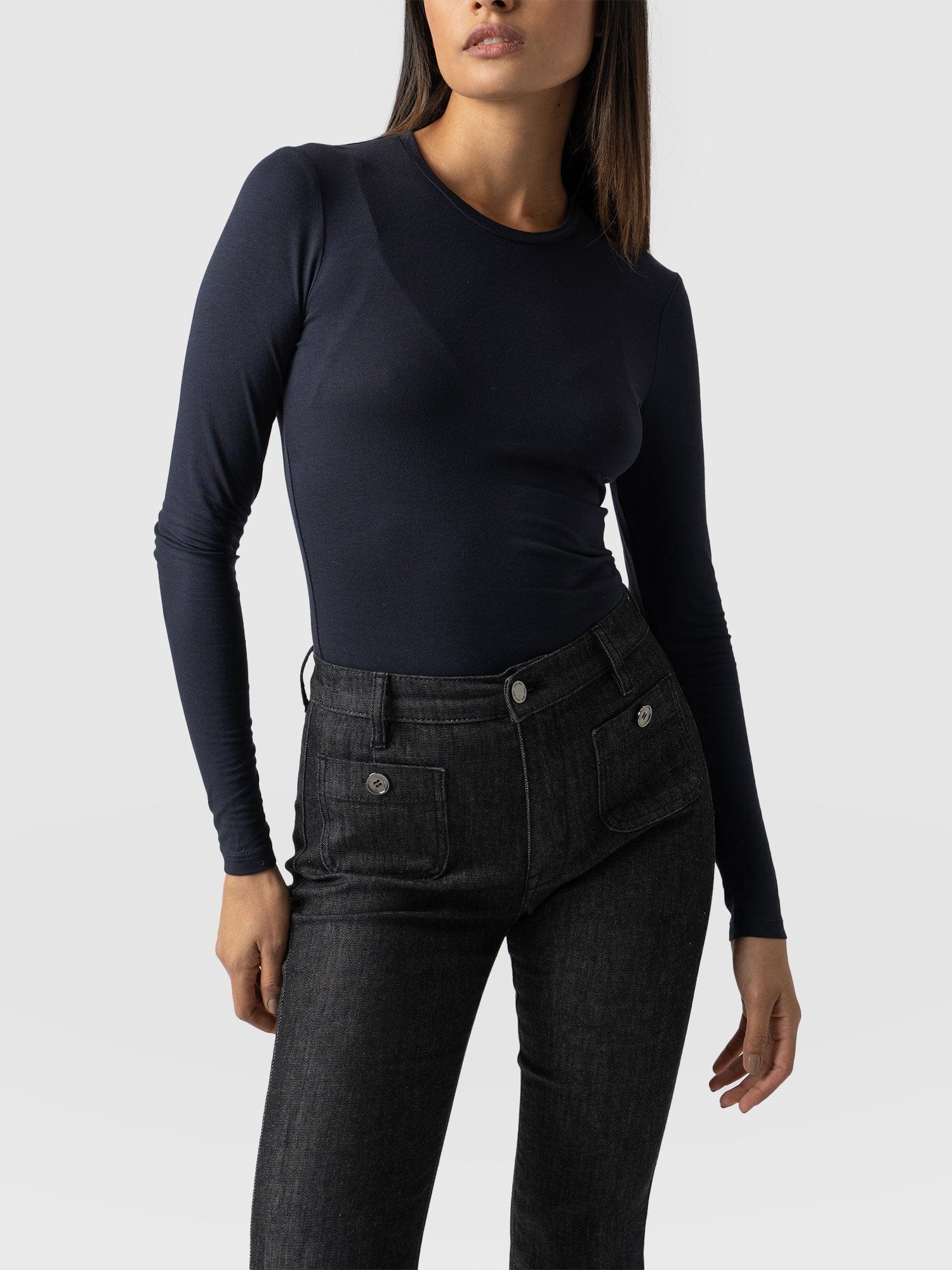 Austen Crew Neck Tee Navy - Women's T-Shirt | Saint + Sofia® USA