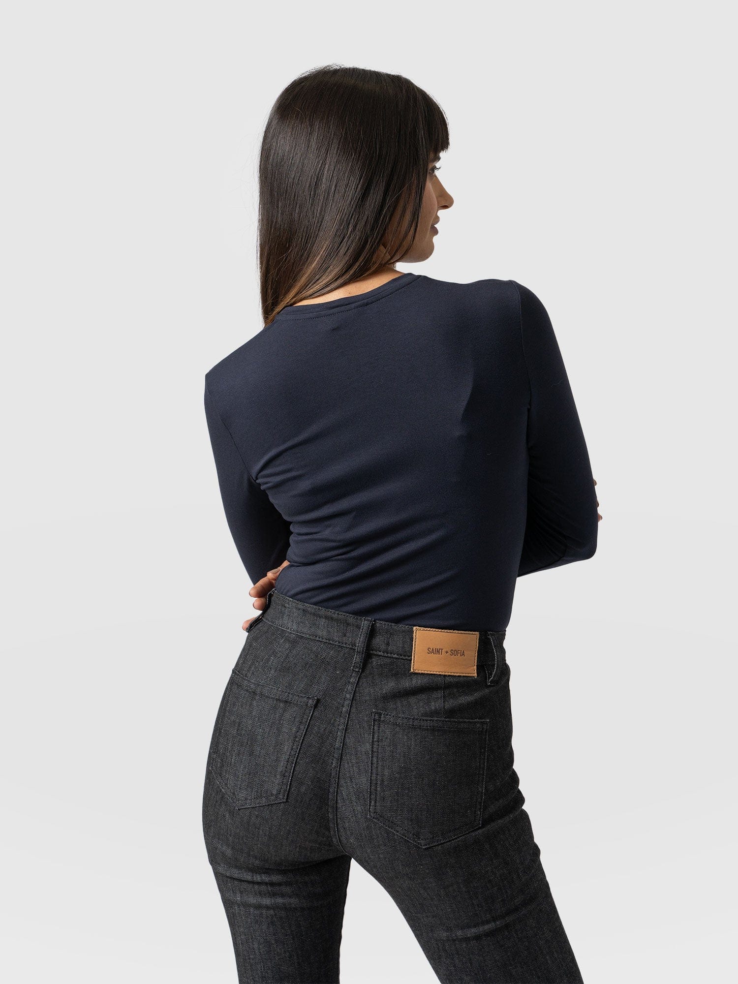 Austen Crew Neck Tee Navy - Women's T-Shirt | Saint + Sofia® USA