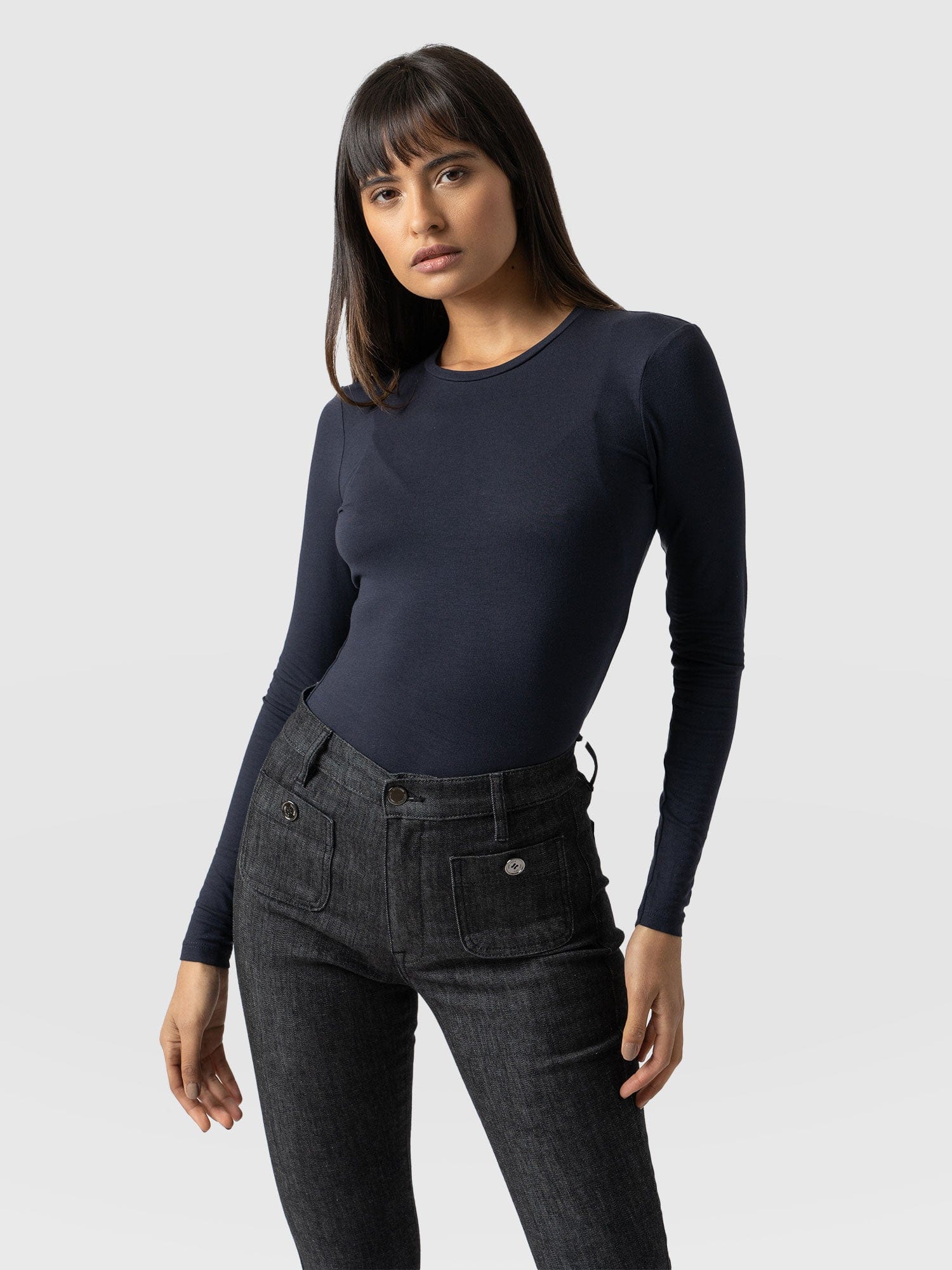 Austen Crew Neck Tee Navy - Women's T-Shirt | Saint + Sofia® USA