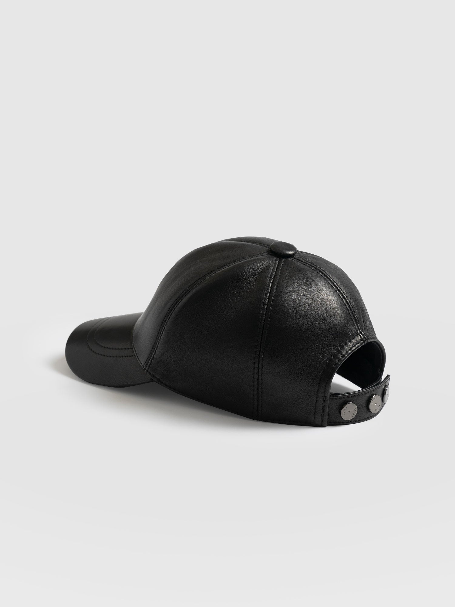 Avalon Leather Baseball Cap Black - Women's Hats | Saint + Sofia® UK