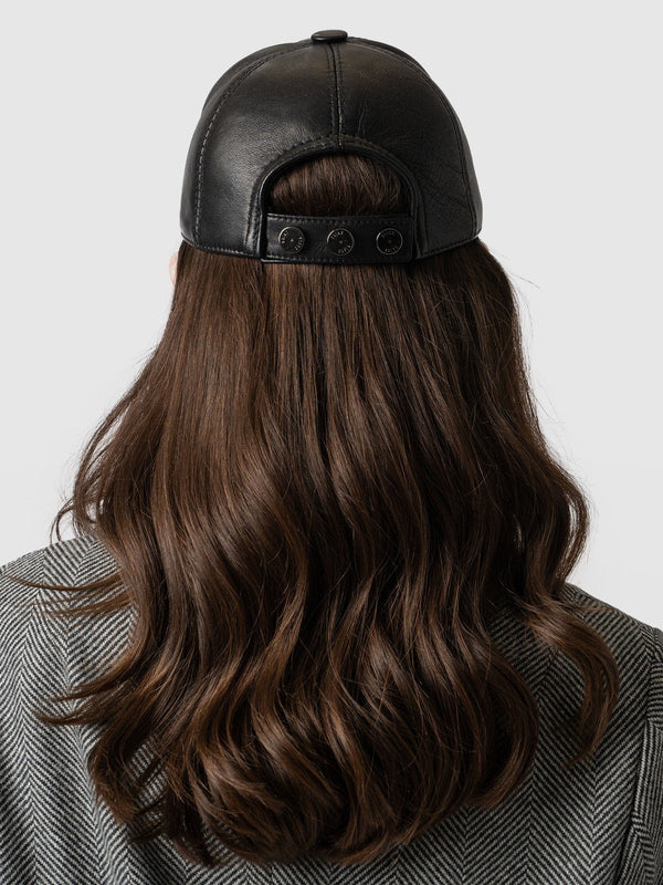 Avalon Leather Baseball Cap Black - Women's Hats | Saint + Sofia® USA