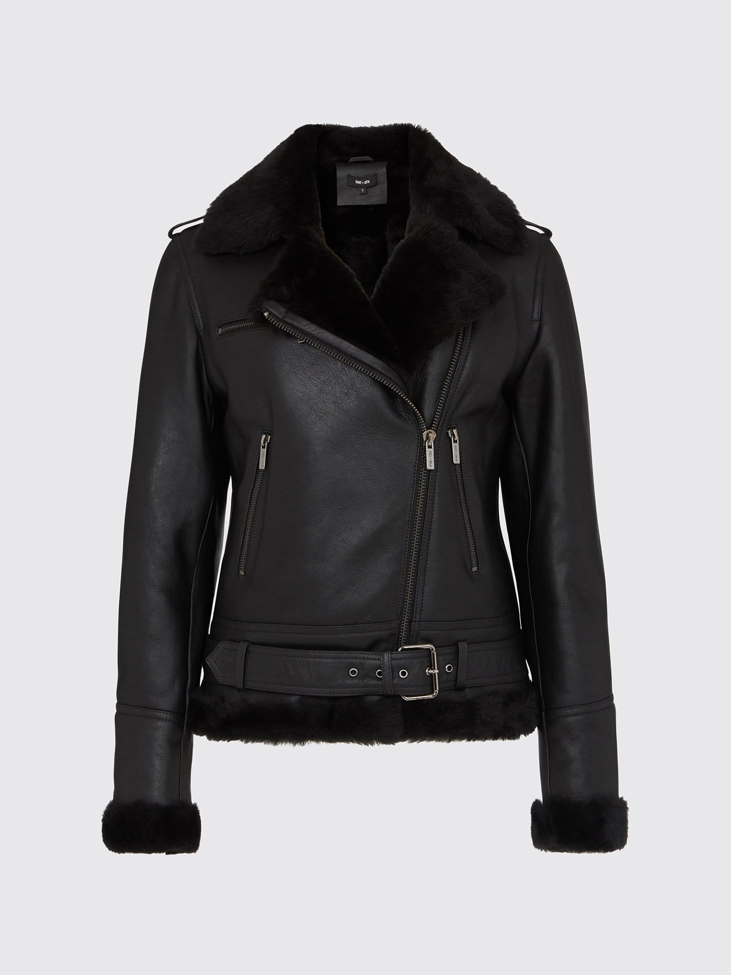 Black aviator hotsell coat womens