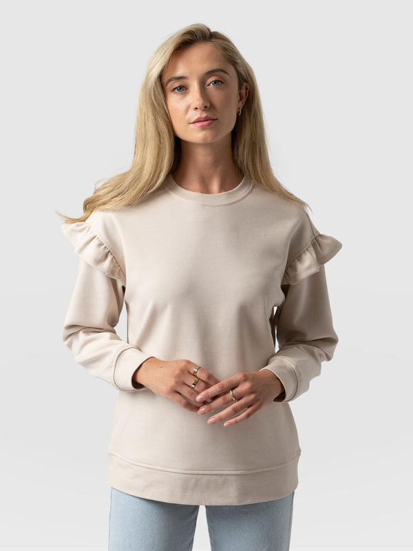 Bea Frill Sweater Cream - Women's Sweaters | Saint + Sofia® USA
