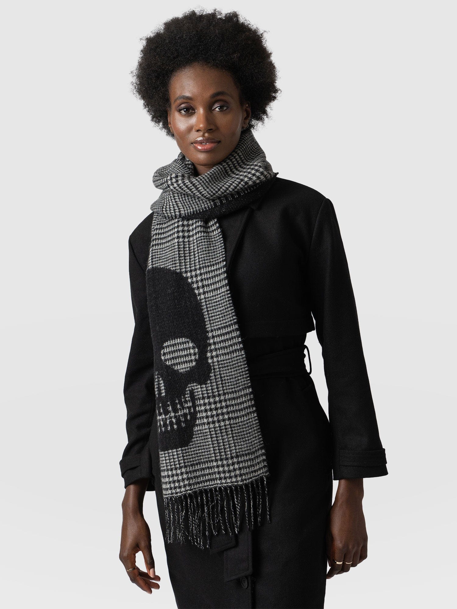Blake Skull Scarf Black - Women's Scarves | Saint + Sofia® UK