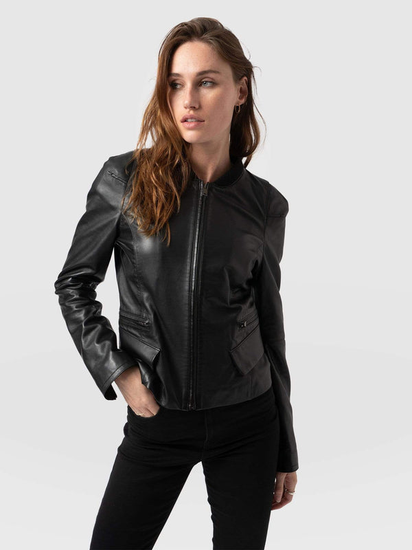 Studded Leather Bomber Jacket - Women - Ready-to-Wear