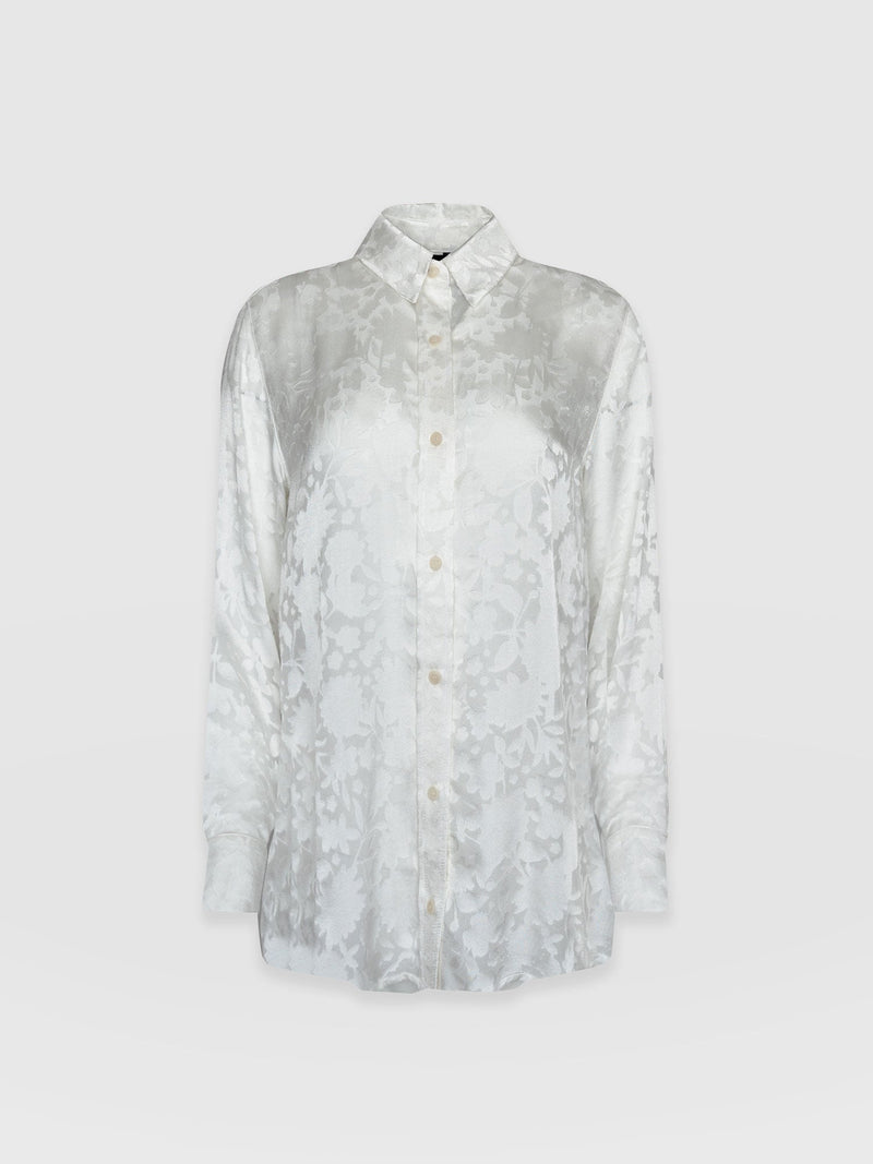 Boyfriend Shirt White Burnout - Women's Shirts | Saint + Sofia® USA