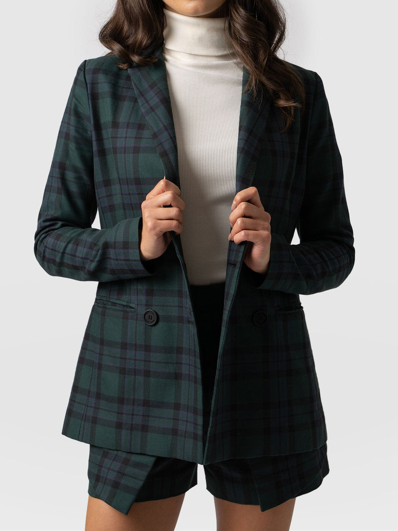 Cambridge Blazer Green Check - Women's Blazers | Saint + Sofia® UK