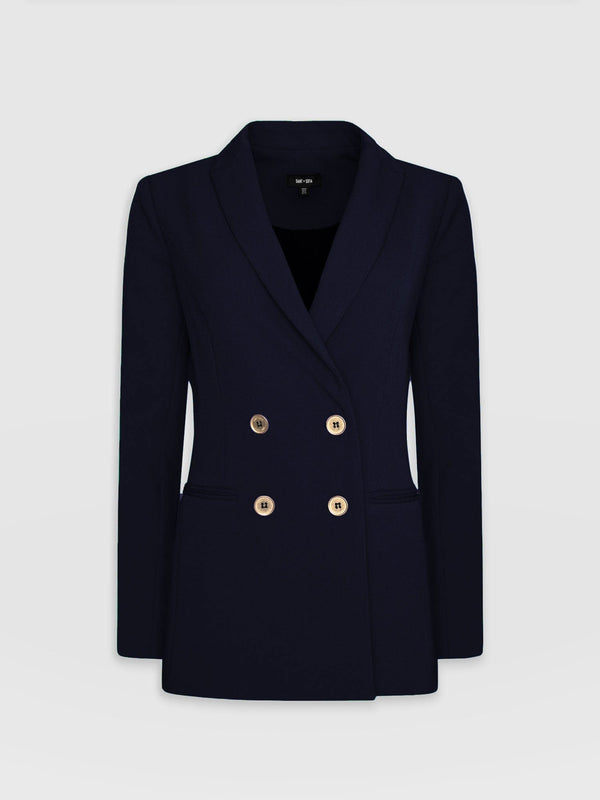 Cambridge Blazer Navy Crepe - Women's Blazers | Saint + Sofia® UK