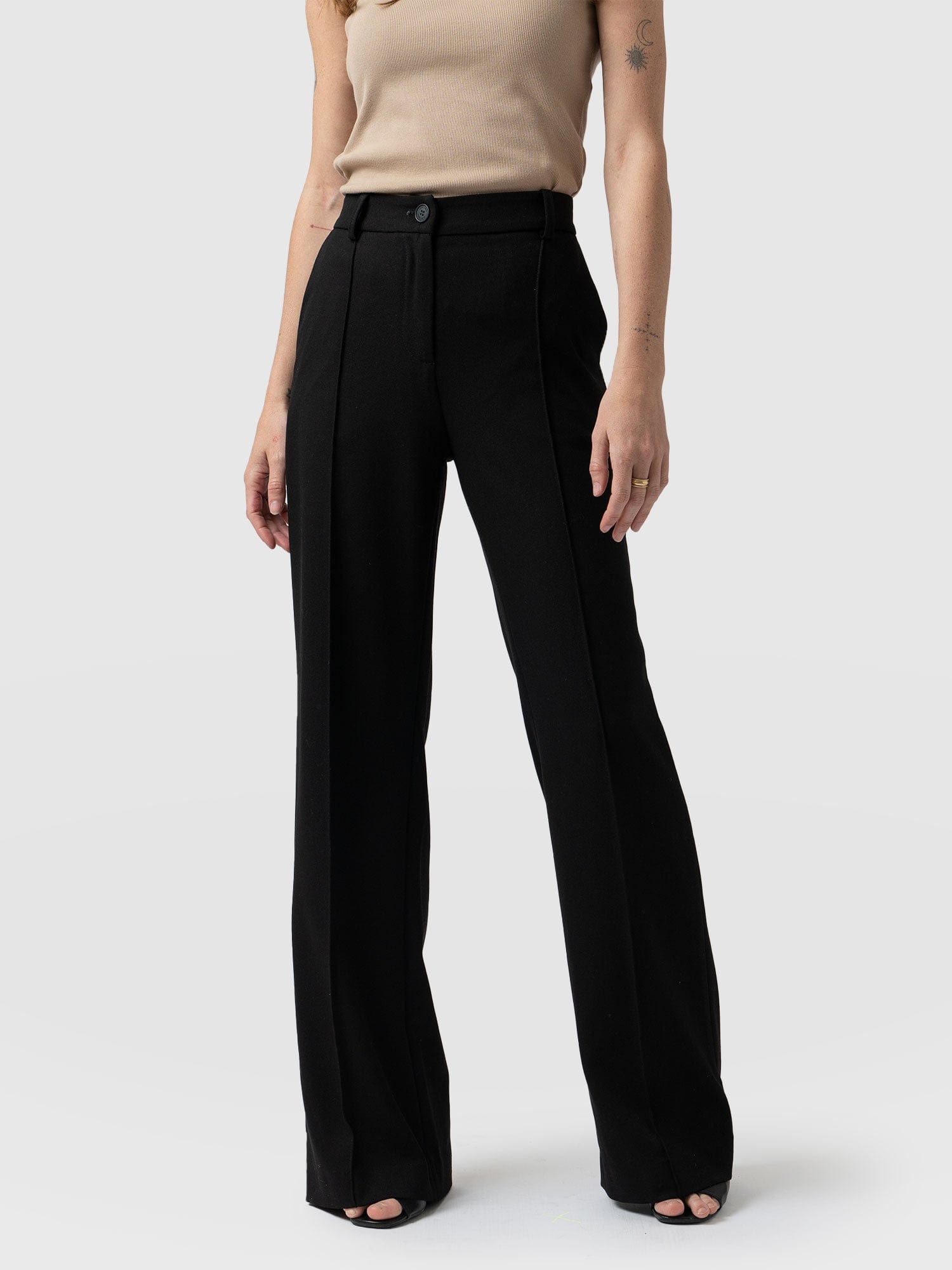 Cambridge Tailored Wide Leg Pant Black - Women's Pants | Saint + Sofia® USA