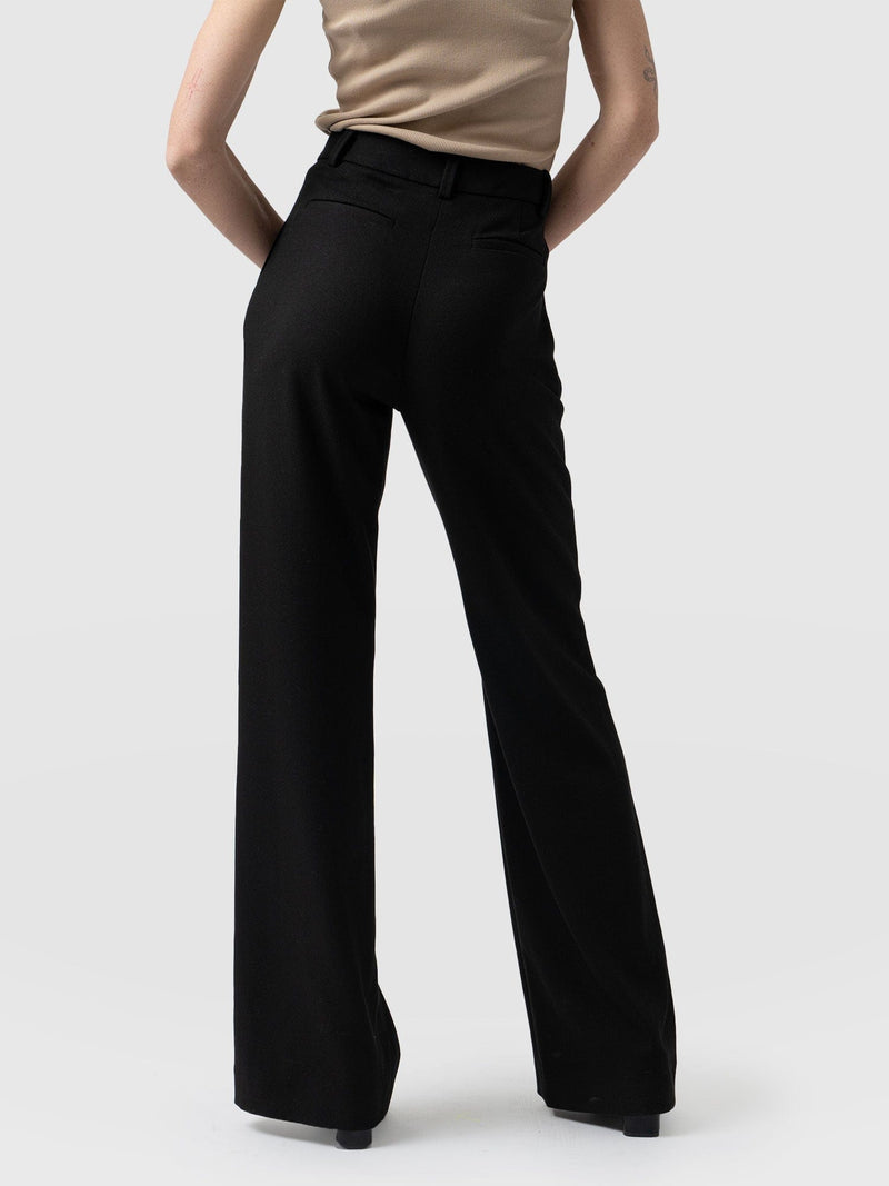Express High Waisted Wide Flare Pant Black Women's 8 Long