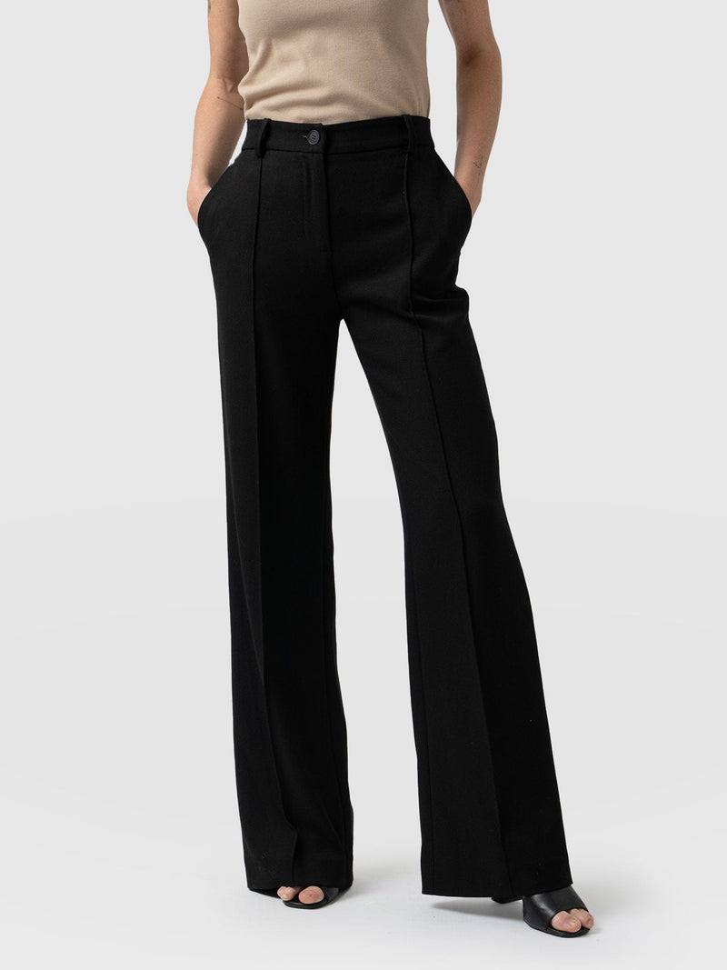 Cambridge Tailored Wide Leg Pant Black - Women's Pants | Saint + Sofia® USA