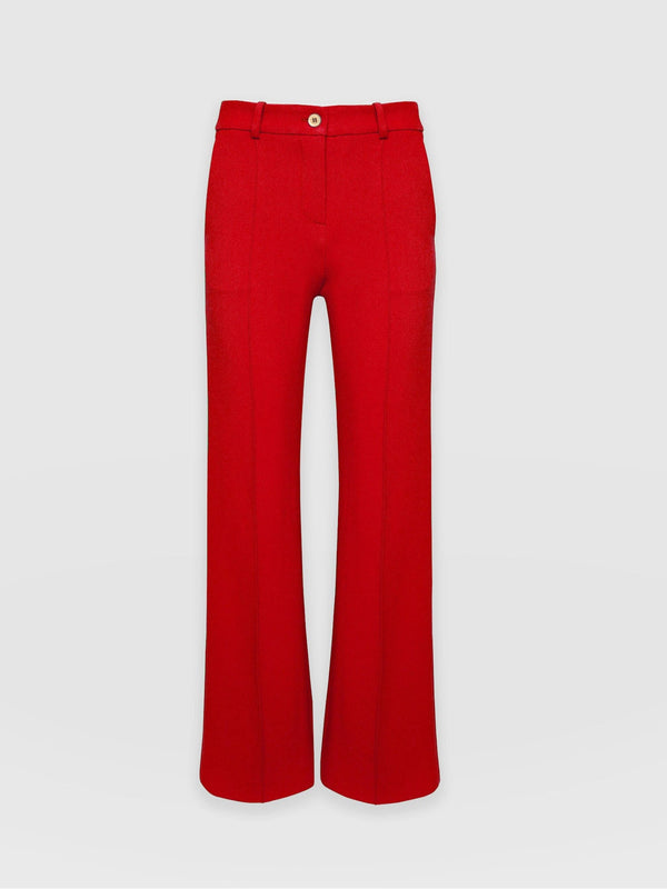 Cambridge Tailored Wide Leg Pant Red - Women's Trousers | Saint + Sofia® USA