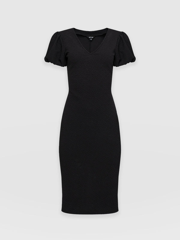 Cavendish Dress Puff Sleeve Black Diamond - Women's Dresses | Saint + Sofia® USA