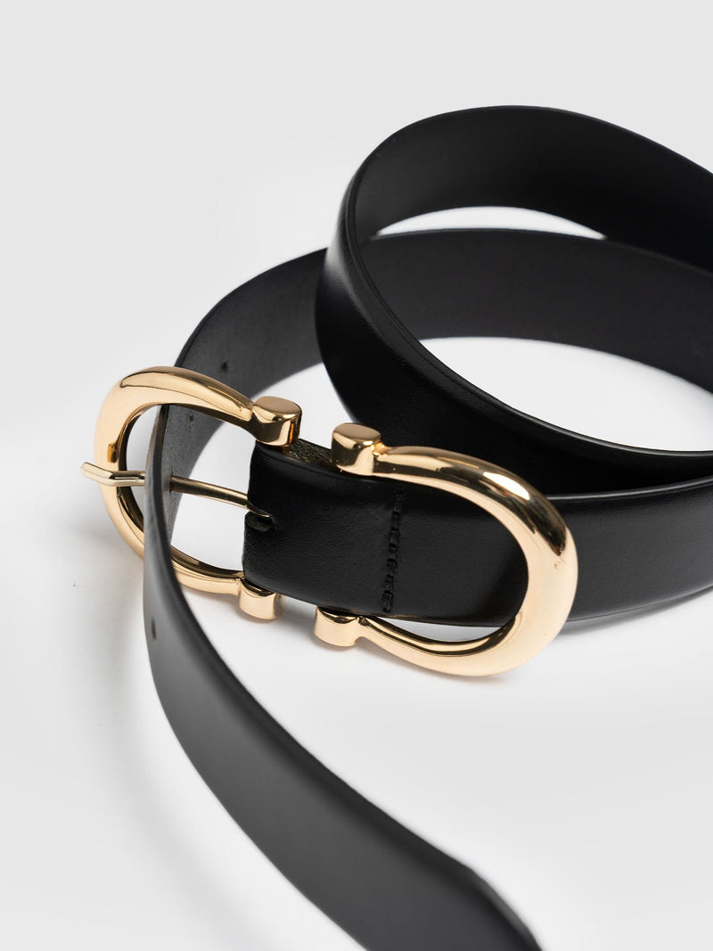 Chelsea Belt Black - Leather Belt | Saint + Sofia® UK