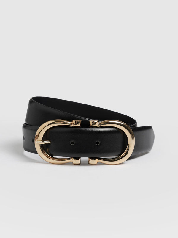 Chelsea Belt Black - Leather Belt | Saint + Sofia® UK
