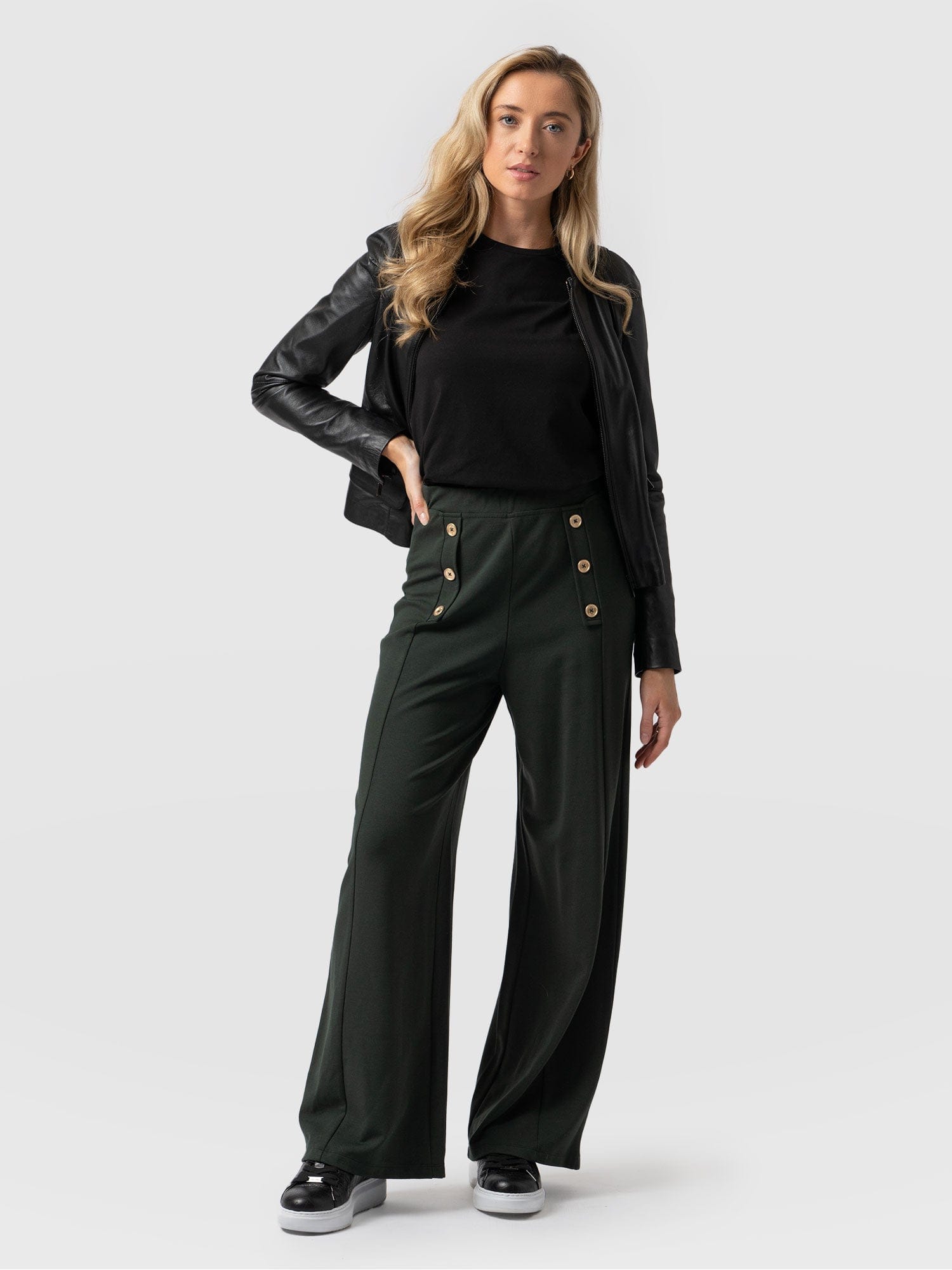 Womens Trousers | Victoria Beckham Utility Detail Relaxed Trouser In Bottle  Green - Julie Taillieu