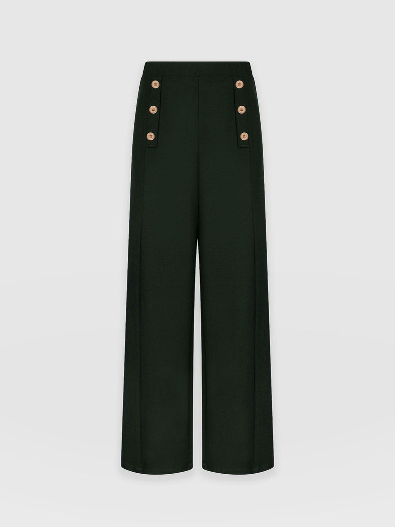 Chelsea Pant Bottle Green Jersey - Women's Trousers | Saint + Sofia® UK