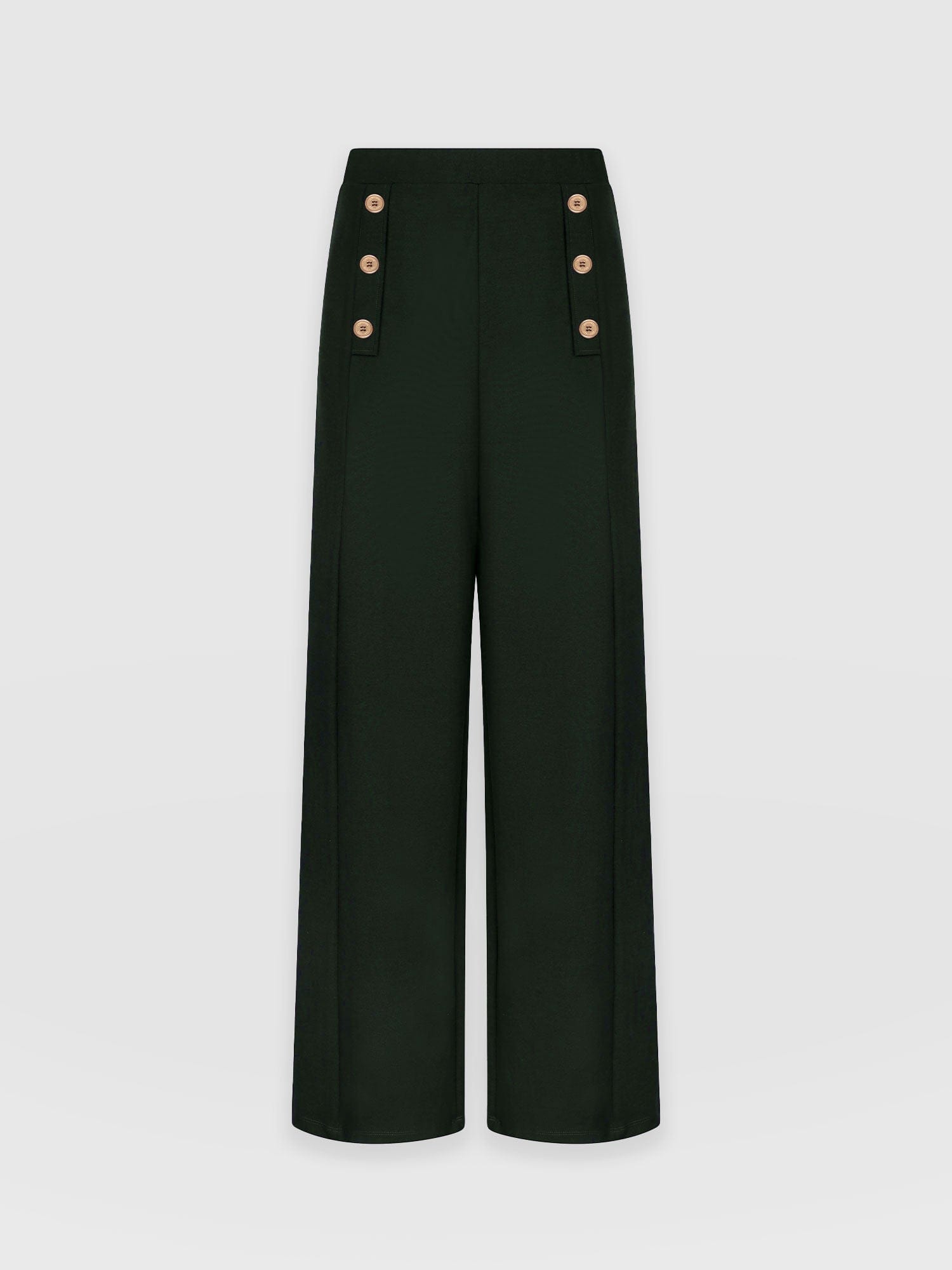 Chelsea Pant Bottle Green Jersey - Women's Trousers | Saint + Sofia® UK