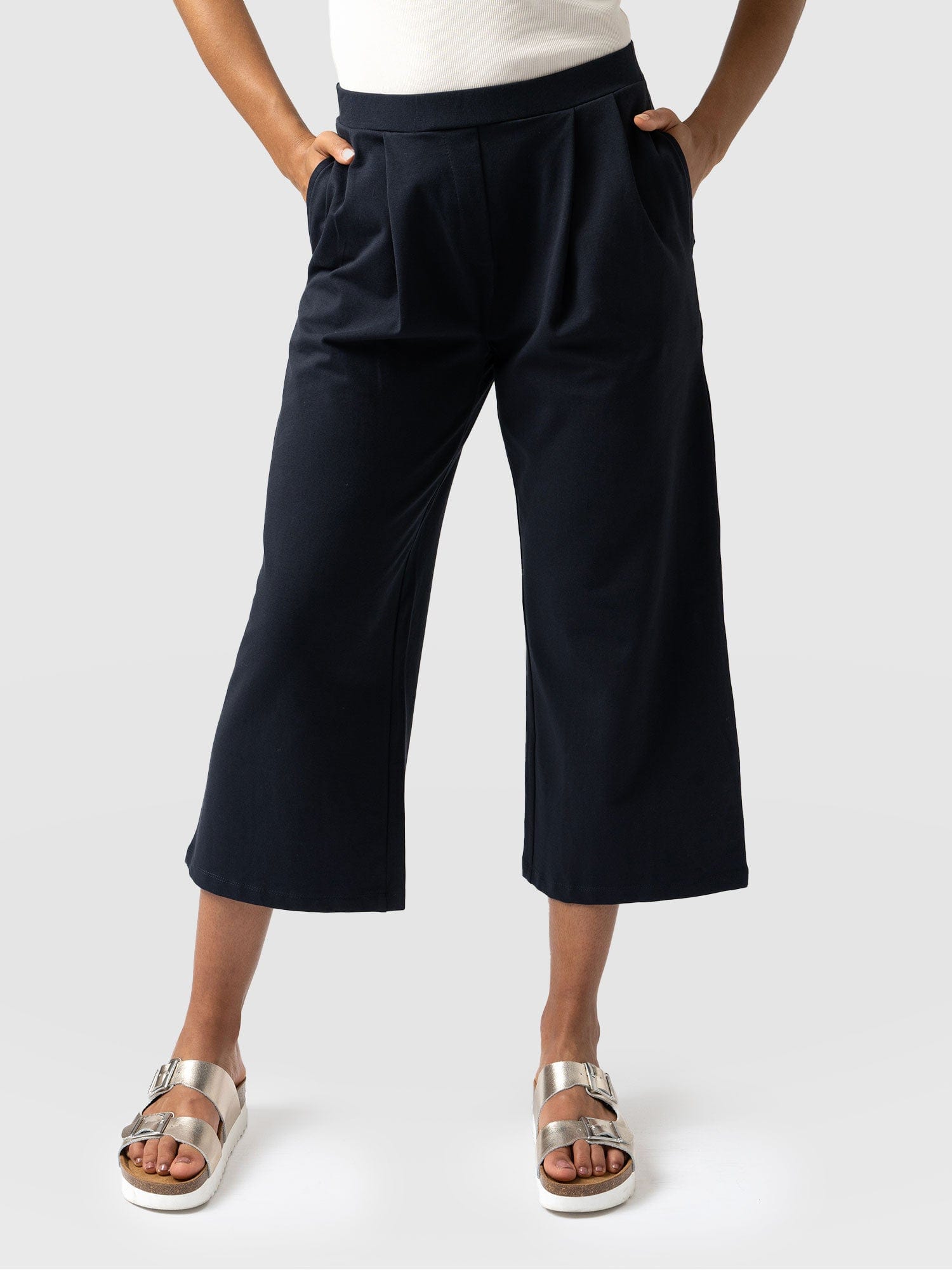 Black Relaxed Fit Culotte Trousers
