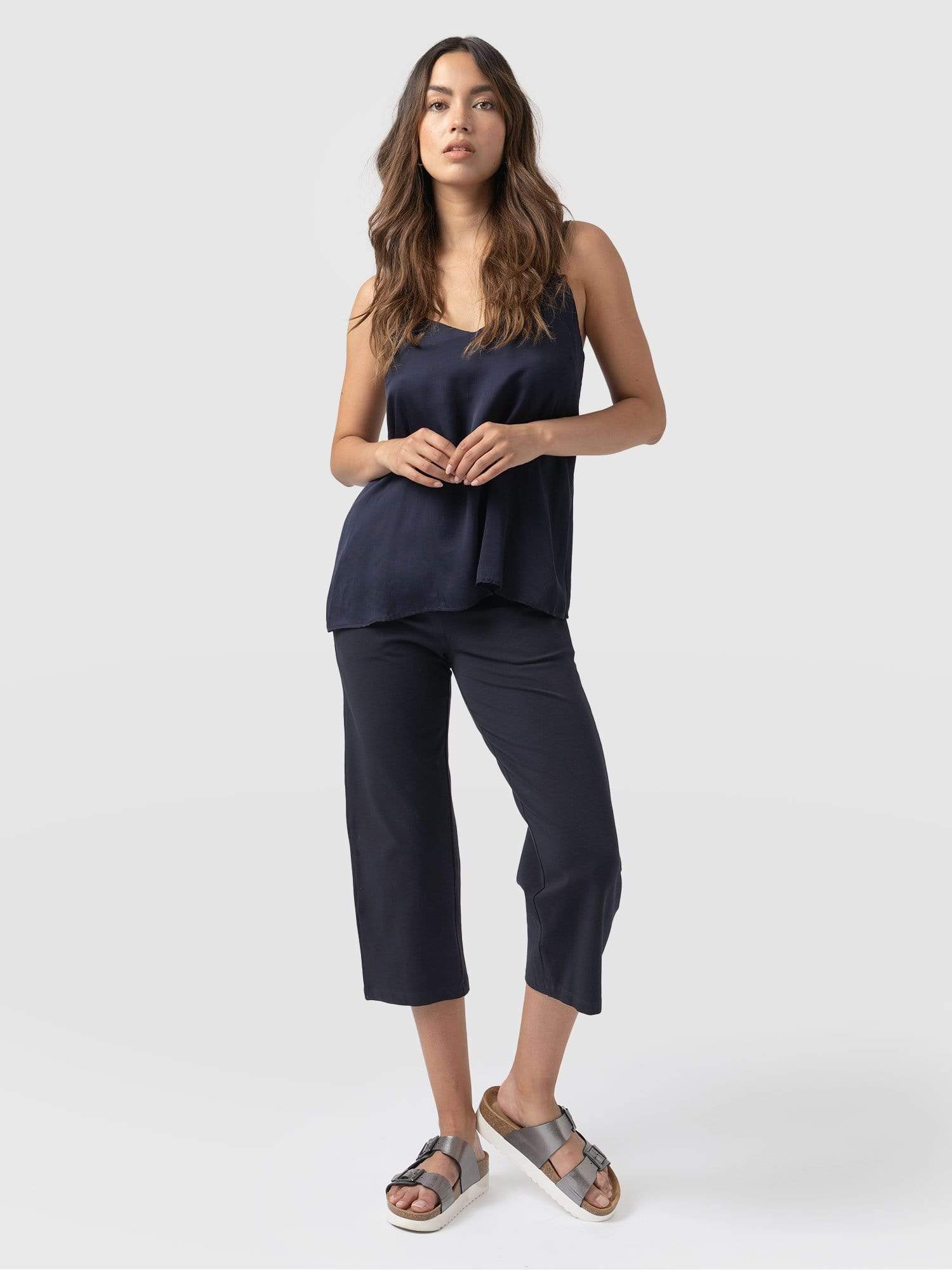 City Culotte Navy - Women's Culottes | Saint + Sofia® USA