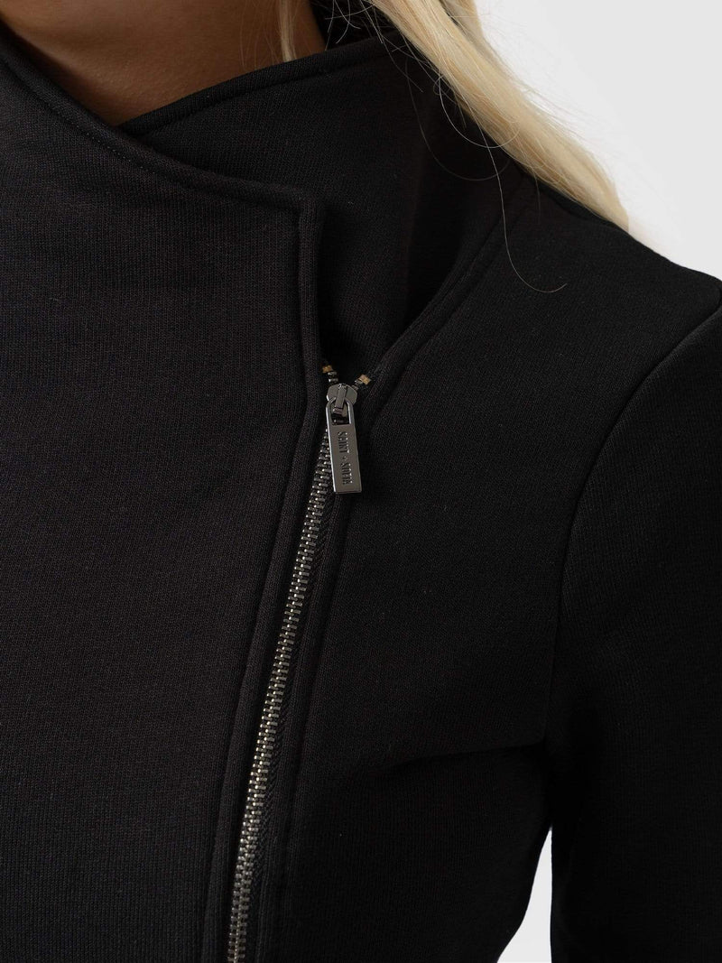Cotton Biker Jacket Black - Women's Jackets | Saint + Sofia® USA