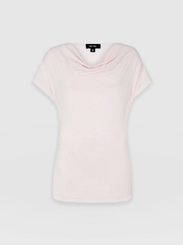 Cowl Neck Tee Pastel Pink - Women's T-Shirts | Saint + Sofia® USA