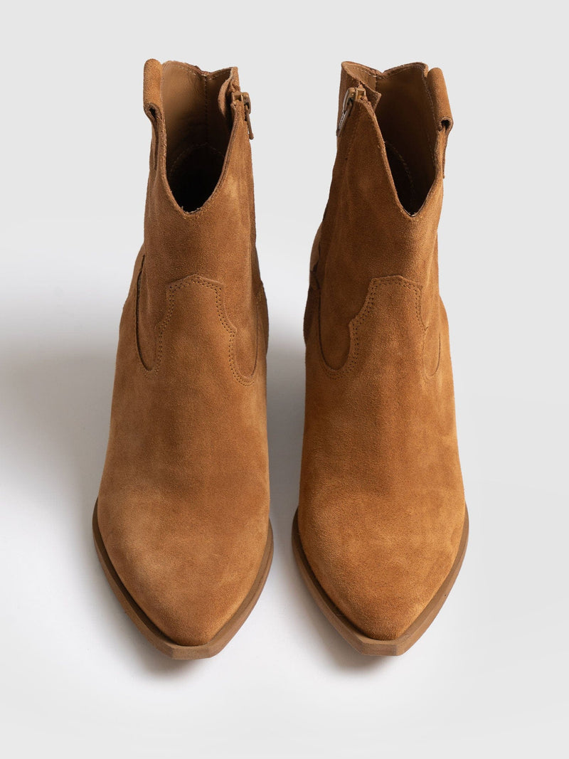 Dallas Mid Boot Tan - Women's Leather Boots | Saint + Sofia® UK