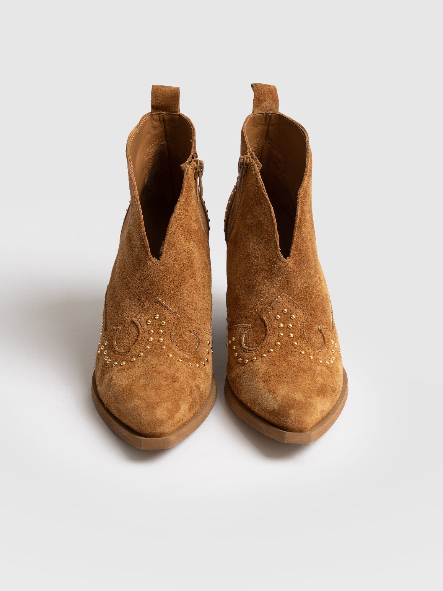 Dallas Studded Ankle Boot Tan - Women's Leather Boots | Saint + Sofia® USA