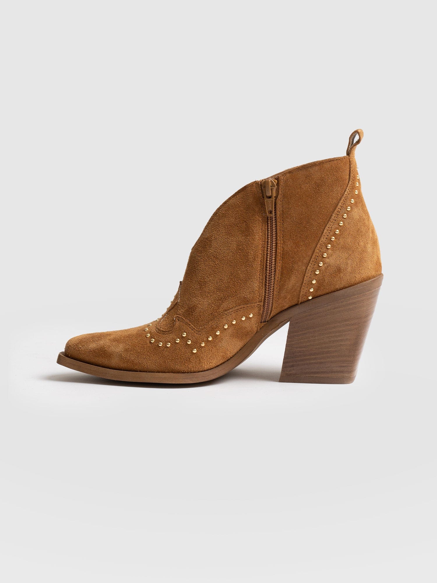 Dallas Studded Ankle Boot Tan - Women's Leather Boots | Saint + Sofia® USA