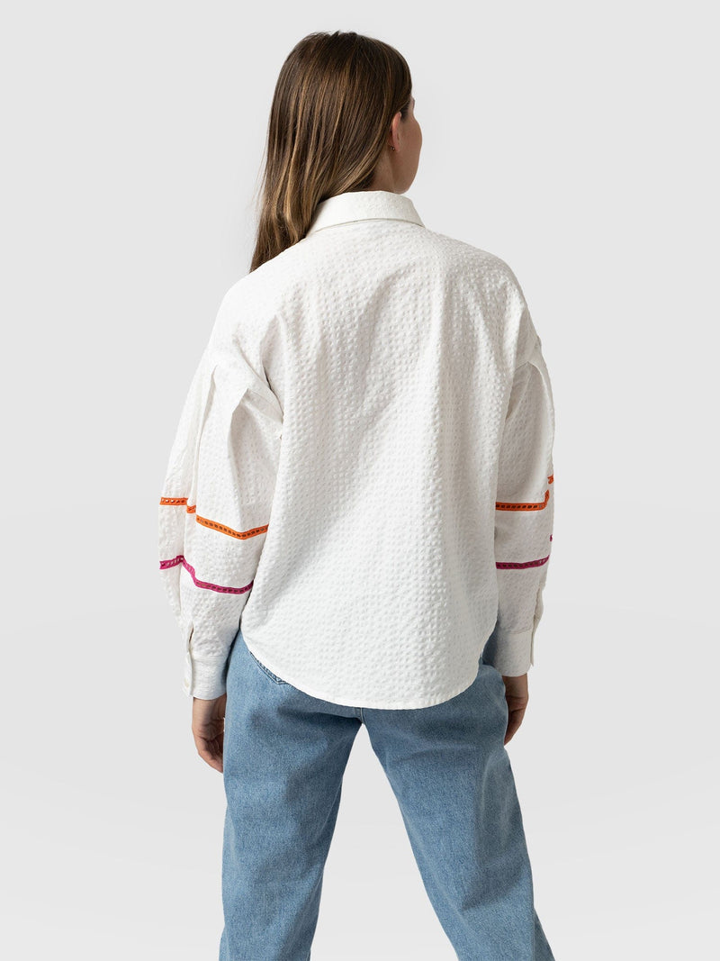 Debbie Puff Sleeve Cream - Women's Shirts | Saint + Sofia® USA
